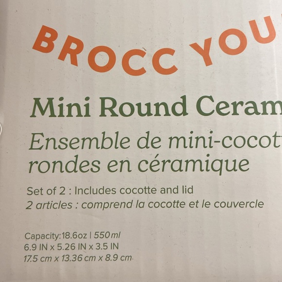 New in box Brocc your Body Mini round ceramic cocotte set - Picture 2 of 12